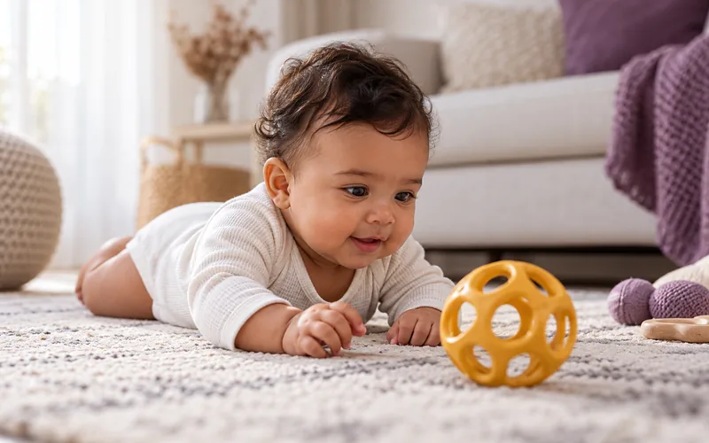 Bebê de barriga para baixo no tummy time